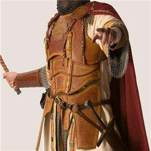 MEDIEVAL FANTASY KING Black Leather BODY ARMOR with TUNIC and CAPE Set 