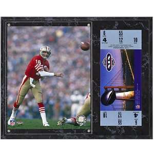   Francisco 49ers Super Bowl XIX Joe Montana Plaques with Replica Ticket