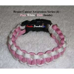  Sz 8 Paracord Bracelet   Breast Cancer Awareness Series (3 