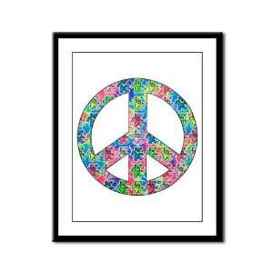  Framed Panel Print Tye Dye Peace Symbol Physchedelic Teddy 
