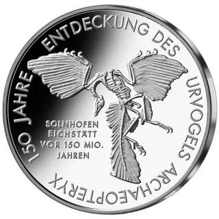 GERMANY 10 EURO KM new PROOF SILVER COIN Archaeopteryx 2011  