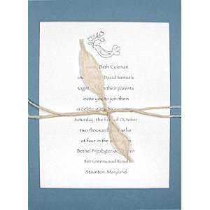  Wedding Invitations Kit Denim Blue with Birch Lokta Cord 