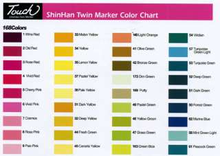 SHINHAN New Touch Twin Markers Dual Point Tip 48 Colors  