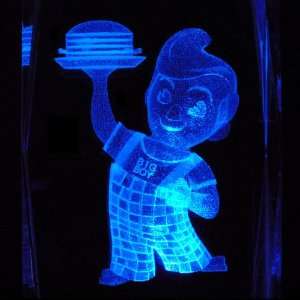 Bobs Big Boy 3D Laser Etched Crystal includes Two Separate LEDs 