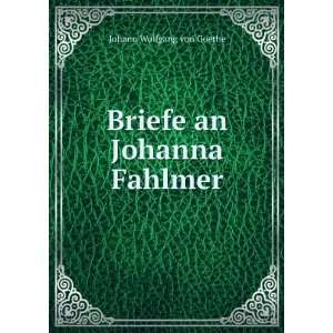   Briefe an Johanna Fahlmer Johann Wolfgang von Goethe Books