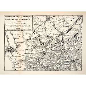  1905 Print Map Russian Retreat Russo Japanese War Haicheng 
