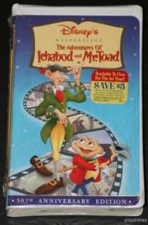 NEW Disney Masterpiece The Adventures of Ichabod & Mr Toad VHS 