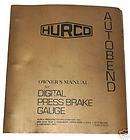 Hurco Autobend S 4 Digital Press Brake Gauge Manual