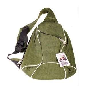  HEMP Side Sling Backpack Fair Trade GREEN by Earh Diva 