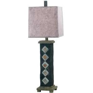  Jewel Table Lamp Silver Paper Grayslate/natrl: Home 