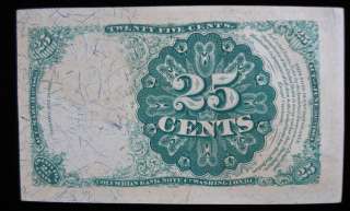 1874 twenty five cent fractional currency choice unc