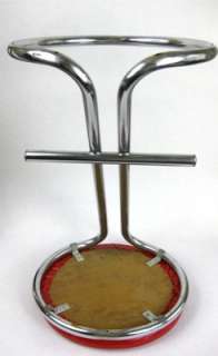 Art Deco Z Stool Red Chrome Barstool Crossbar Footrest Troy Sunshade 