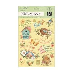  K&Company Spring Blossom Rub Ons Calligraphy; 6 Items 