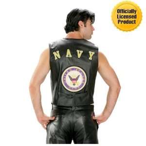  Mens U.S. Navy Leather Vest Officially Licensed Product 