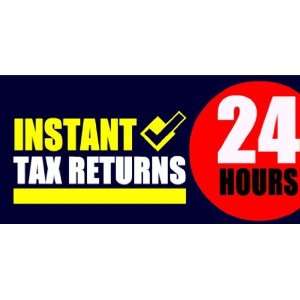  3x6 Vinyl Banner   Instant Tax Return Dark Blue 