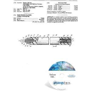  NEW Patent CD for TUBE BENDING MANDREL 