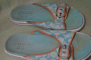 Coach Turquoise Sandals 10 B Womens Casual Shoes  