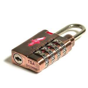  Fine 4 Dial TSA Accepted Combination Lock   Antique Copper 