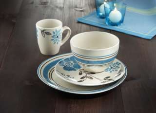 American Atelier Ashby 16 Pc Turquoise Dinnerware NEW  