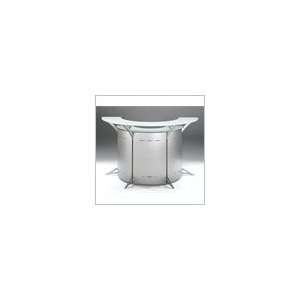   Modular Unit Brushed Steel Metal Home Bar in Silver: Furniture & Decor