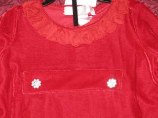 Toddler girl New red velour outfit by Greggy girl special occasion 