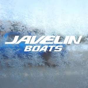  Javelin Boats White Decal BOAT CRUISER Laptop Window White 
