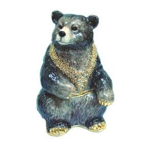  Black Bear Bejeweled Trinket Box: Home & Kitchen