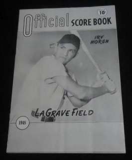 1948 FORT WORTH CATS Baseball Program IRV NOREN Cover  