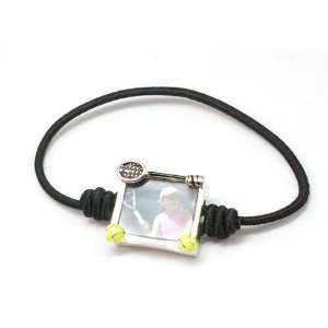  BANDZ Black Tennis Photo Frame Elastic Stretch Bracelet 