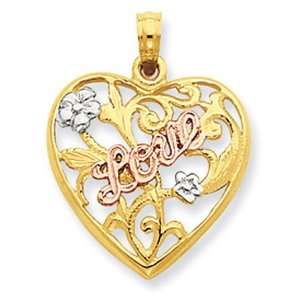   Heart Pendant Tri Colored Cant Fence Love In: GEMaffair Jewelry