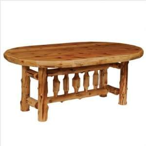   Traditional Cedar Log Oval Dining Table Finish / Size: Standard / 8