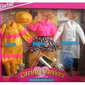  Barbie Caring Careers Fashion Gift Set   Firefighter, Vet & Teacher 