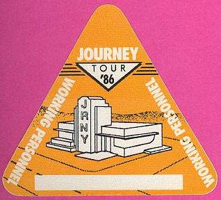 Journey backstage pass 1986 tour CREW triangle  