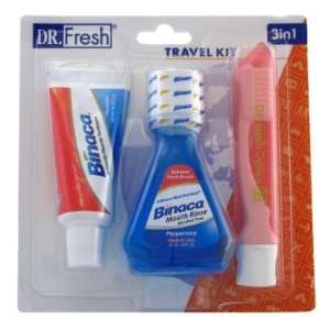  Dr. Fresh Travel Kit 3 in 1 Toothpaste/Binaca/Toothbrush 