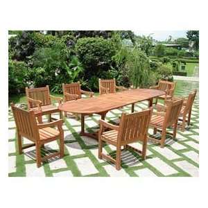     Wood Oval Extension Table & Baltic Armchair: Patio, Lawn & Garden