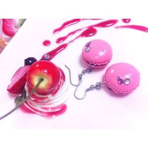 Macaron earrings M Pink chocolate/adorable fake dessert and food items 