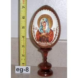  Russian Easter Icon Egg * Madonna of Emotion * Wood * eg 8 