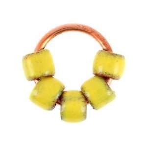  6mm C Koop Beads Butter Yellow Enameled Short Beads Arts 