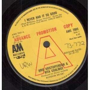   VINYL 45) UK A&M 1973 KRIS KRISTOFFERSON AND RITA COOLIDGE Music