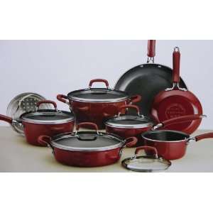 Red Tramontina Simple Cooking Porcelain Enamel Nonstick 13 pc Cookware 