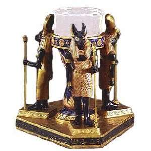  Egyptian Anubis, Horus, Sekhmet Votive Candle Holder 