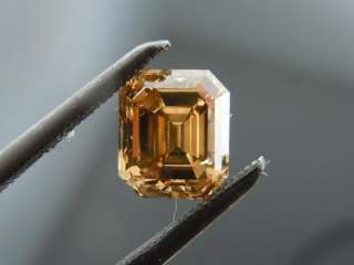11ct Emerald Cut Fancy Yellowish Brown 3 Stone Ring R4127 Diamonds 