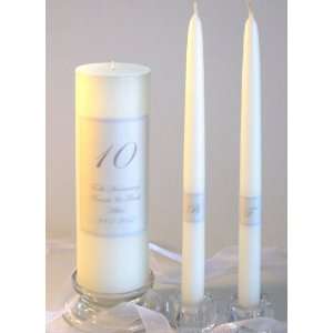 10th Anniversary Candle & Matching Tapers