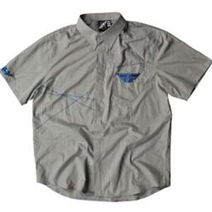  Fly Racing Pit Mens Polo Sportswear Shirt   Grey/Navy 