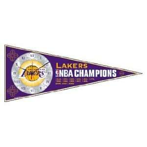  NBA Los Angeles Lakers Champions Pennant Clock: Home 