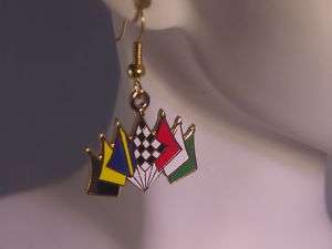 Flags of Racing earrings checkered auto racing jewelry  