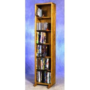    Solid Oak 6 Row 120 DVD Capacity Cabinet Tower