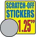 50 Round Square SCRATCH OFF STICKERS Party Games Favors
