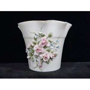 Lefton Vintage Porcelain Delicate Pink Rose Vase 