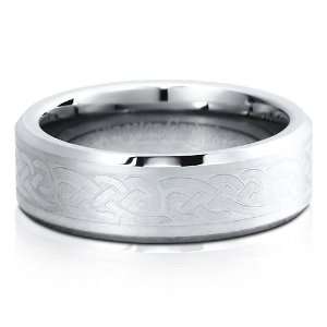  Celtic Knot Step Down Tungsten Carbide Ring Band Comfort 